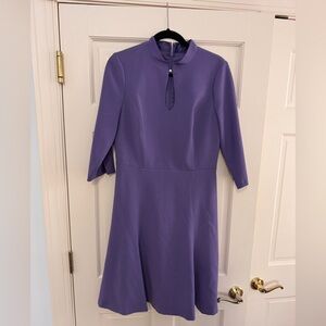 White House Black Market Lavender Keyhole Fit-and-Flare Midi Dress